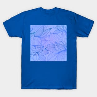 Blue Floral Art T-Shirt